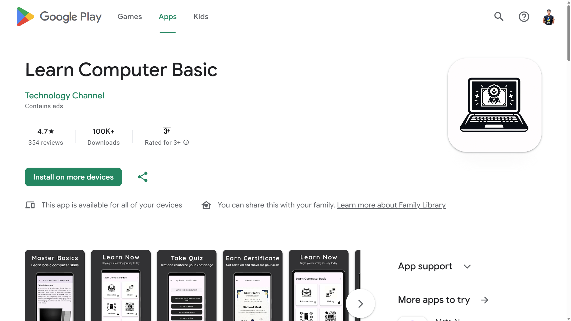 Learn Computer Basic App Preview